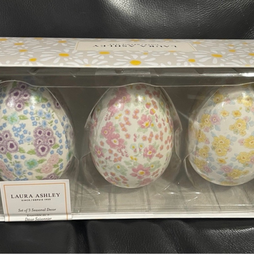 Easter Laura Ashley Easter Eggs Decor, Set of 3